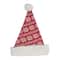 17" Red & White Nordic Snowflake Striped Santa Hat with Pom Pom